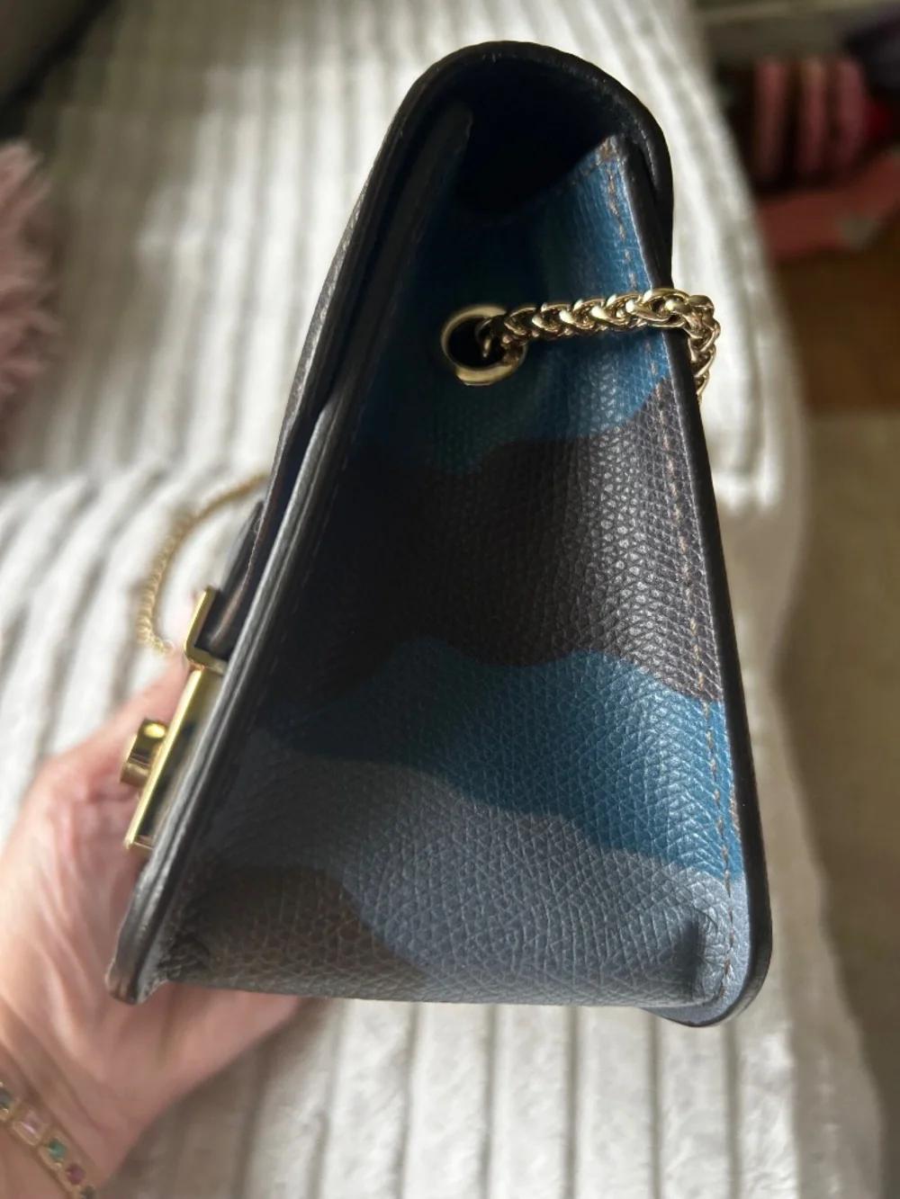 New Furla Leather Camo Metropolitan Crossbody